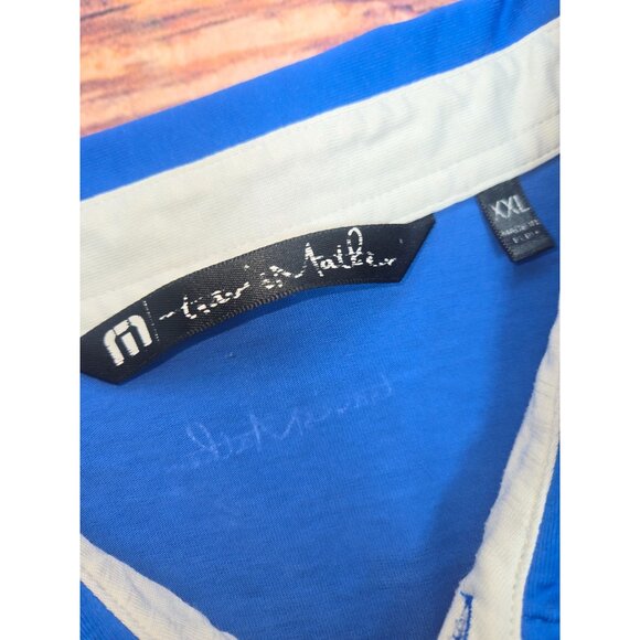 Travis Mathew Mens Pima Cotton Blend Polo XXL Blue Golf Shirt - Picture 5 of 8